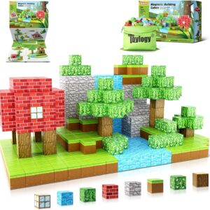 Magnetic Blocks-Build Mine Magnet World Edition, Magnetic Toys for Boys & Girls Age 3-4 4-5 6-8, STEM Montessori Sensory Toys for Toddlers Gifts for 3+ Years Old, Fidget Cubes Construction Toys